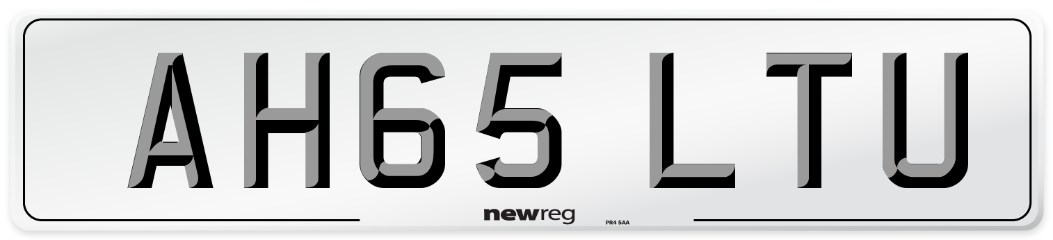 AH65 LTU Number Plate from New Reg